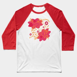 Folk flowers floral art print Flowers abstract art Baseball T-Shirt